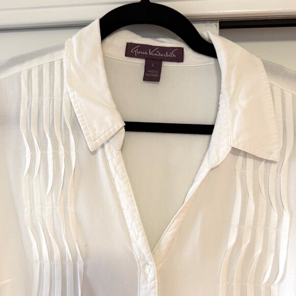 White Button Down Blouse - Picture 2 of 4